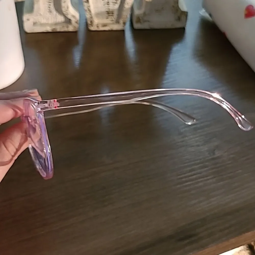♡♡♡ Plastic Rim Blue Light Transparent Pink Glasses